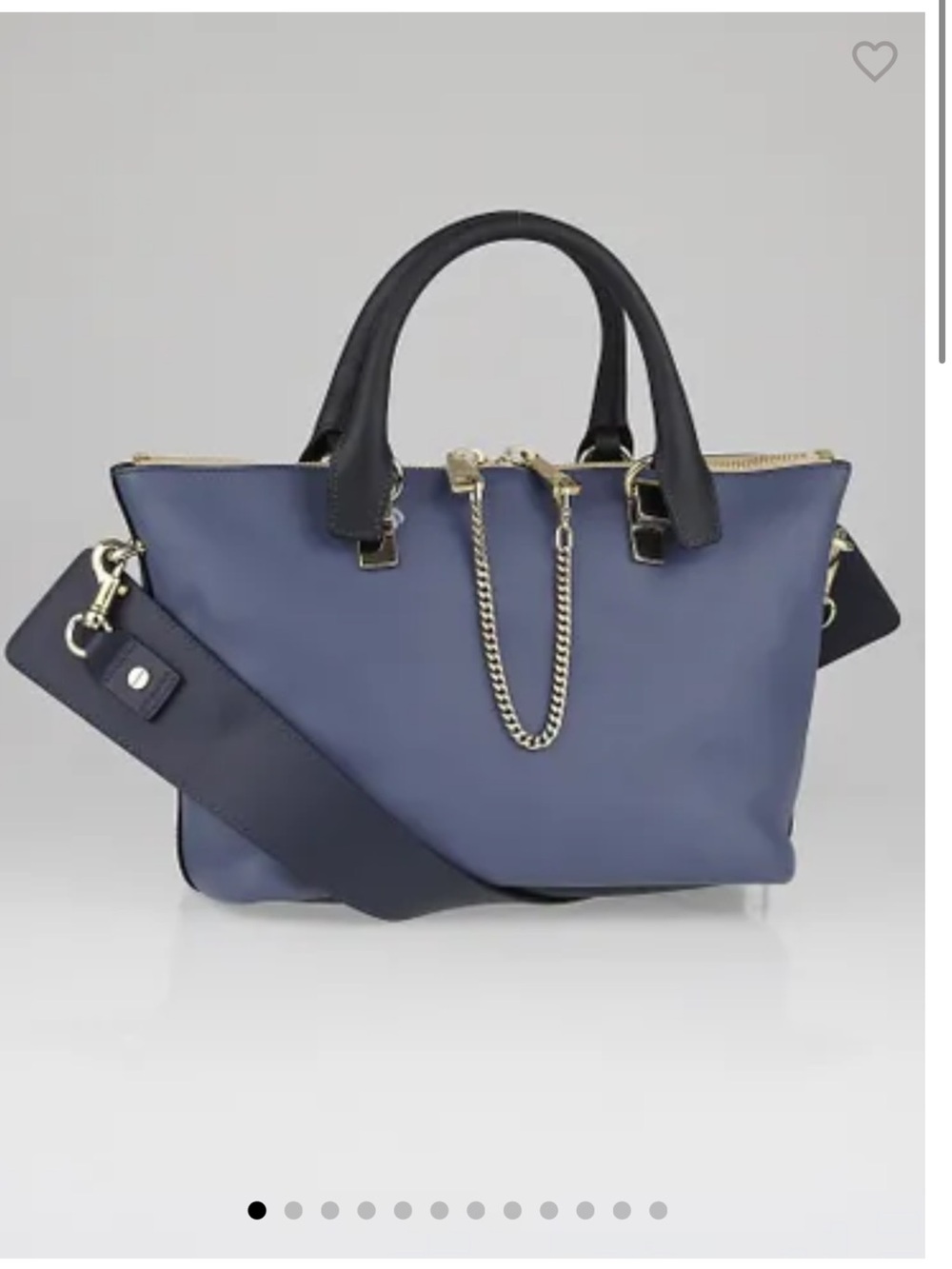 Chloé Baylee Two-Tone Leather Tote – Street Blue/Navy